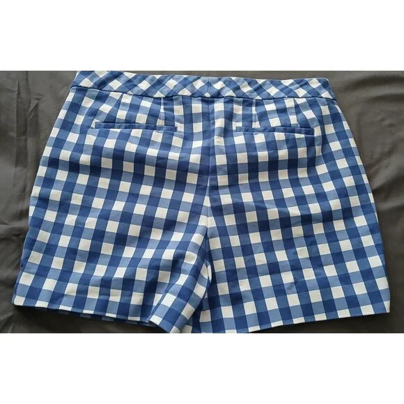 Boden Richmond Blue & White Checkered Shorts 4‎ '' size 8 - Picture 4 of 10